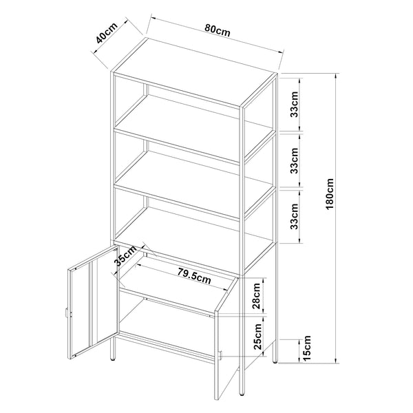 Armoire de bureau Hailuoto acier gris clair [en.casa]