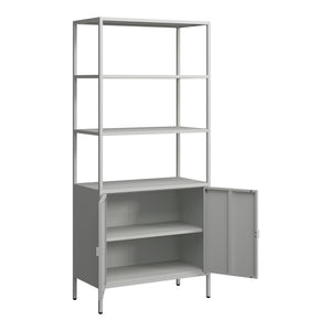 Armoire de bureau Hailuoto acier gris clair [en.casa]