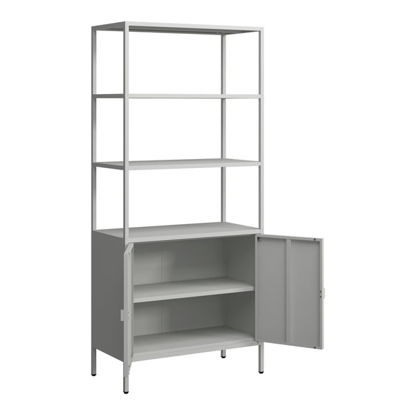 Armoire de bureau Hailuoto acier gris clair [en.casa]