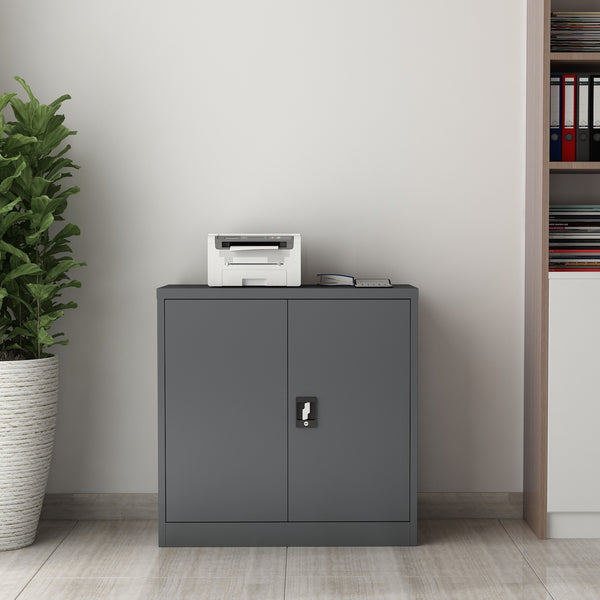 Armoire de bureau Molise acier laqué 90 x 40 x 90 cm [en.casa]