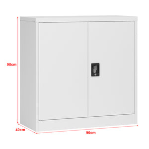 Armoire de bureau Molise acier laqué 90 x 40 x 90 cm [en.casa]