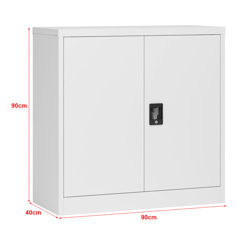 Croquis coté Armoire de bureau Molise acier laqué 90 x 40 x 90 cm [en.casa]