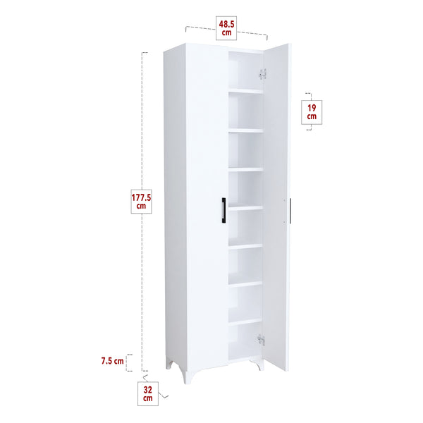 Armoire Strömsund avec 8 étagères 178 x 49 x 32 cm [en.casa]