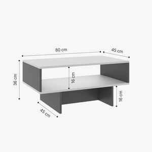 Table basse Mjölby 36,4x80x45 cm en différentes couleurs [en.casa]