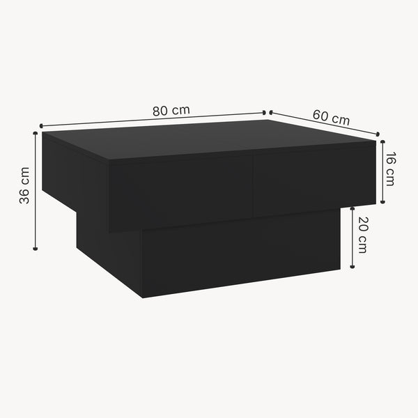 Table basse extensible Lens 80 x 60 x 36 cm [en.casa] 