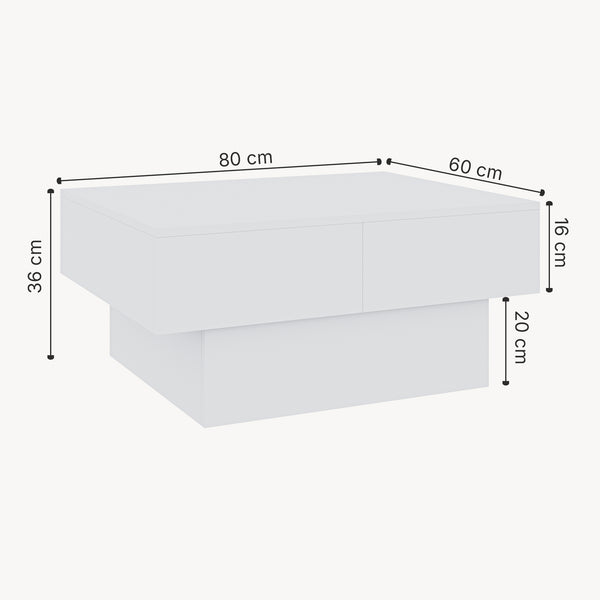 Table basse extensible Lens 80 x 60 x 36 cm [en.casa] 