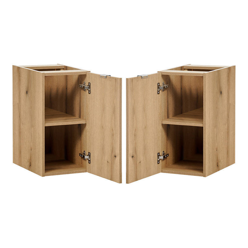 Croquis coté Armoire basse Newport effet chêne [en.casa]