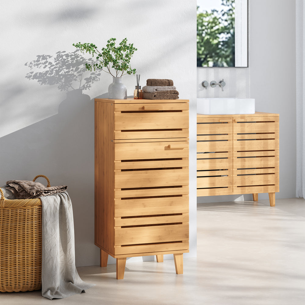 Armoire de salle de bain Epind 75x33x30 cm bambou naturel [en.casa] - premiumXL