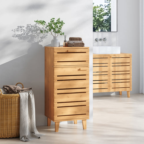 Armoire de salle de bain Epind bambou naturel [en.casa] 