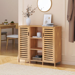 Meuble d’appoint Hakseri 2 éléments 87 x 99 x 33 cm bambou naturel [en.casa]