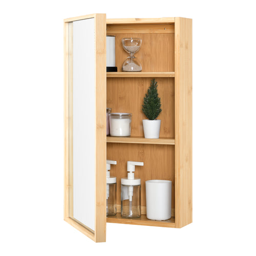 Armoire miroir Ikorfat 60,5 x 35 x 14 cm Bambou Nature [en.casa]