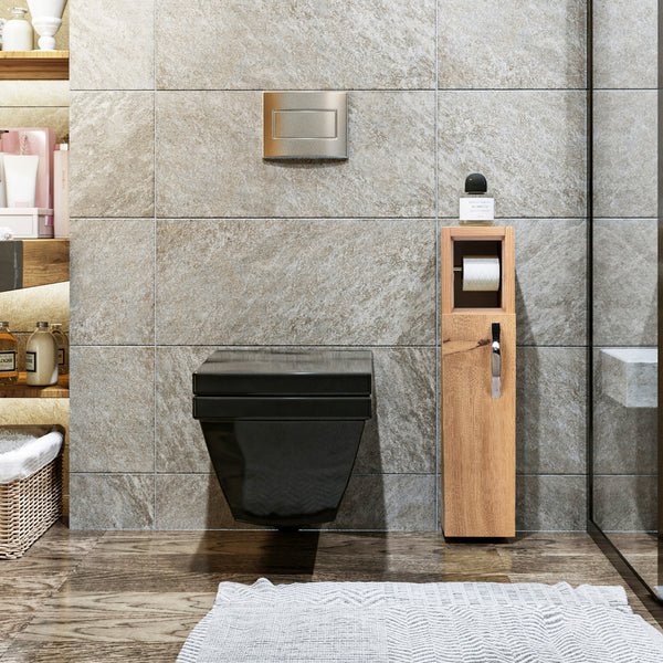 Armoire de salle de bain Årjäng avec distributeur de papier toilette panneau de particules 65 x 15 x 12 cm [en.casa]