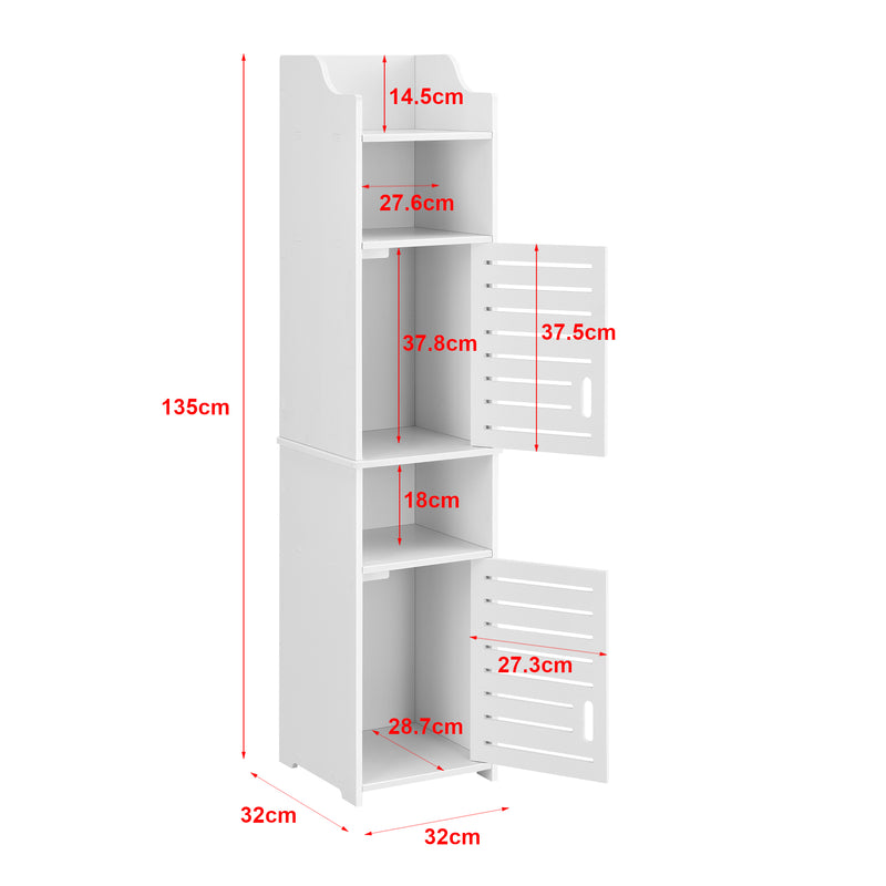 Croquis coté Meuble Colonne Pour Salle De Bain Mora 135 x 32 x 32 cm [en.casa]