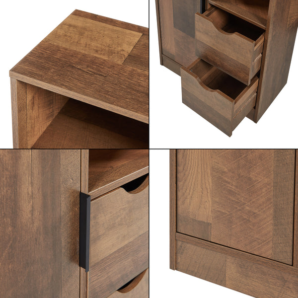 Armoire de salle de bain Namsskogan effet noyer noir [en.casa]