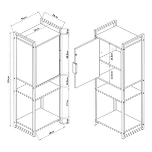 Armoire de salle de bain Namsskogan effet noyer noir [en.casa]