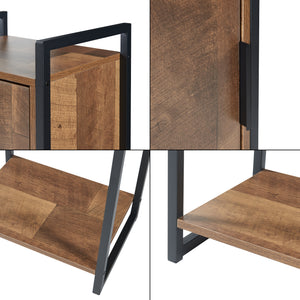 Armoire de salle de bain Namsskogan effet noyer noir [en.casa]
