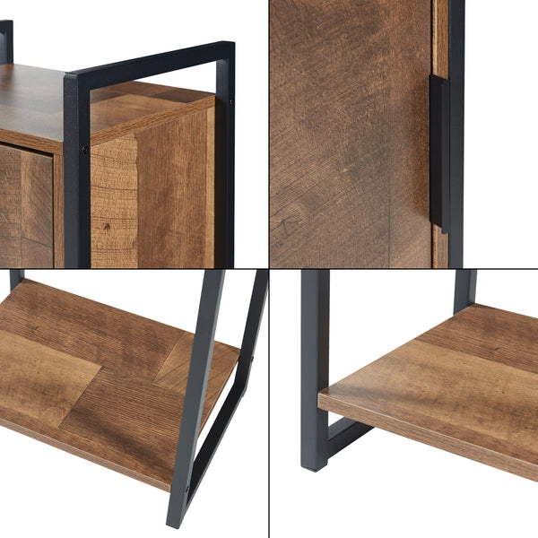Armoire de salle de bain Namsskogan effet noyer noir [en.casa]