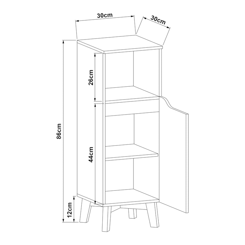 Croquis coté Armoire de salle de bain Overath [en.casa]