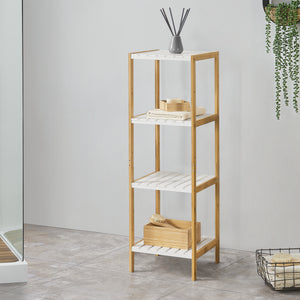 Étagère de salle de bain Balsfjord avec 3-4-5 étagères en différentes tailles Bambou [en.casa]