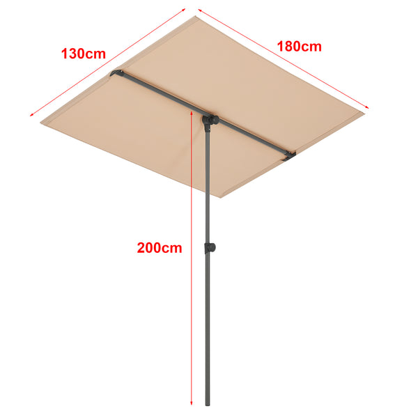 Parasol Carsoli inclinable à 360° rectangulaire 180 x 130 cm [pro.tec]
