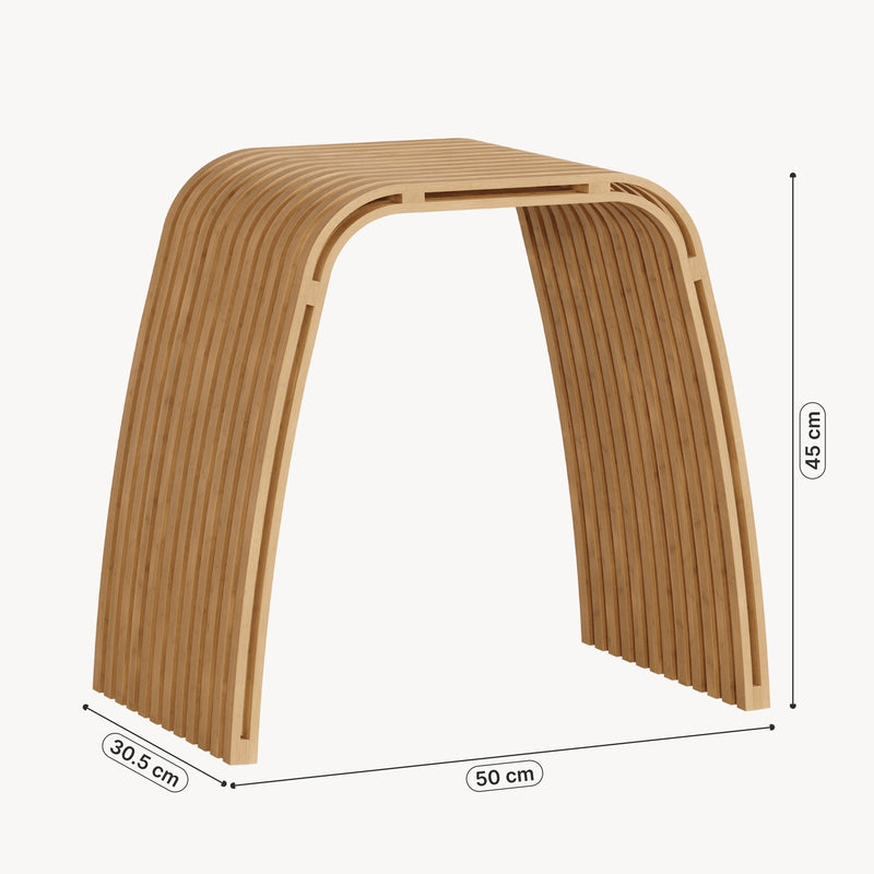 Croquis coté Tabouret en bambou Jysa [en.casa]