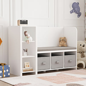 Étagère enfant avec banc Høylandet 76 x 112 x 40 cm [en.casa]