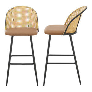 Tabouret de bar Gausdal lot de 2 Marron / Noir [en.casa] - premiumXL