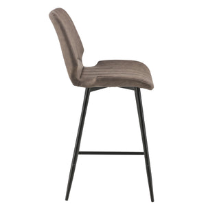 [en.casa] Set de 6 Tabourets de Bar Lot de Tabourets de Cuisine Textile Cuir Suédé Imité Métal 102,5 cm x 46,5 cm x 51 cm