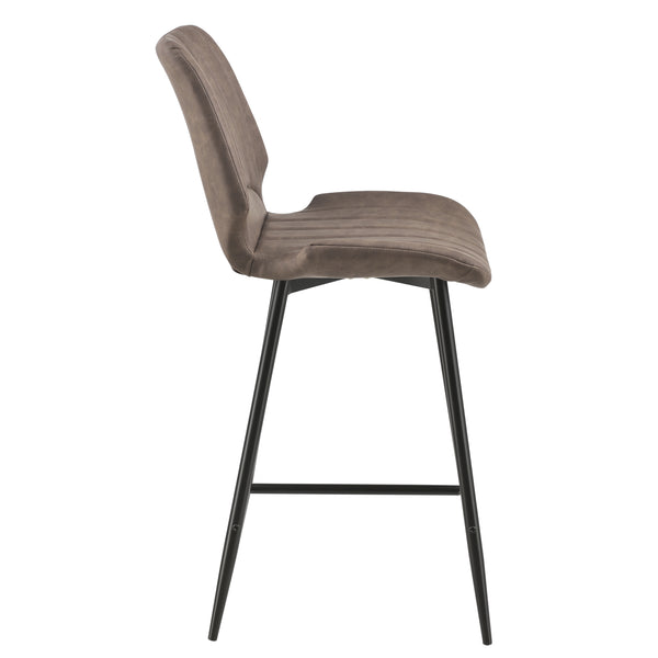 [en.casa] Set de 6 Tabourets de Bar Lot de Tabourets de Cuisine Textile Cuir Suédé Imité Métal 102,5 cm x 46,5 cm x 51 cm