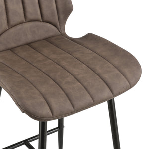 [en.casa] Set de 6 Tabourets de Bar Lot de Tabourets de Cuisine Textile Cuir Suédé Imité Métal 102,5 cm x 46,5 cm x 51 cm