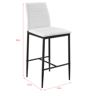 Lot de 2 Tabourets de Bar Chaises Rembourrées PU Similicuir avec Pieds en Acier et Hauteur d'Assise 66 cm [en.casa]