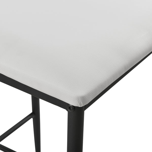 Lot de 2 Tabourets de Bar Chaises Rembourrées PU Similicuir avec Pieds en Acier et Hauteur d'Assise 66 cm [en.casa]