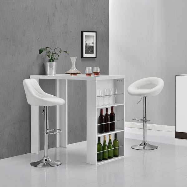 Table de Bar Bonn 3 Étagères 117 x 57 x 107 cm Plusieurs couleurs [en.casa]
