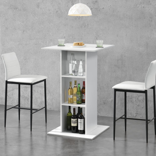 Table de bar Visby 110x70x70 cm avec 3 étagères en.casa - premiumXL