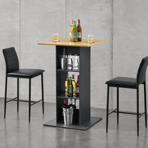 Table de bar Visby 110x70x70 cm avec 3 étagères en.casa - premiumXL