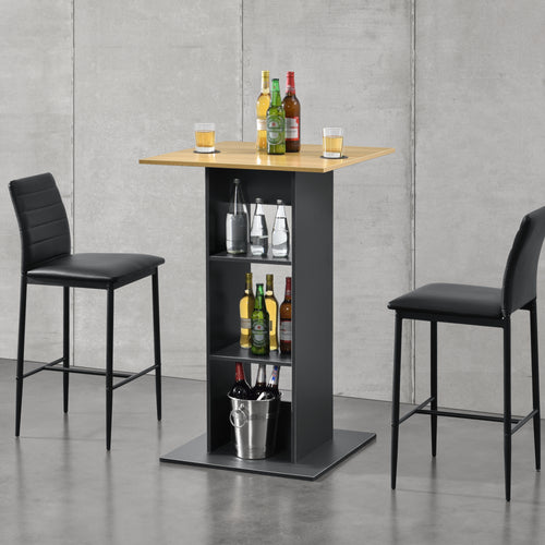 Table de bar Visby 110x70x70 cm avec 3 étagères en.casa - premiumXL