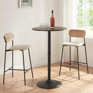 Table haute ronde Vantaa acier MDF 100 x 60 cm [en.casa]