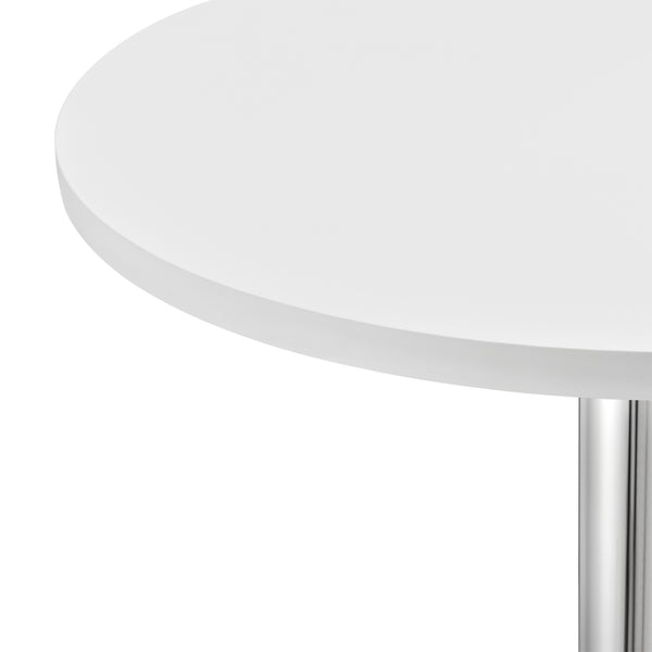 Table de bar Aberdeen Rond 60cm Ø 68-88 cm Haut Métal Chrome Noir/Blanc en.casa
