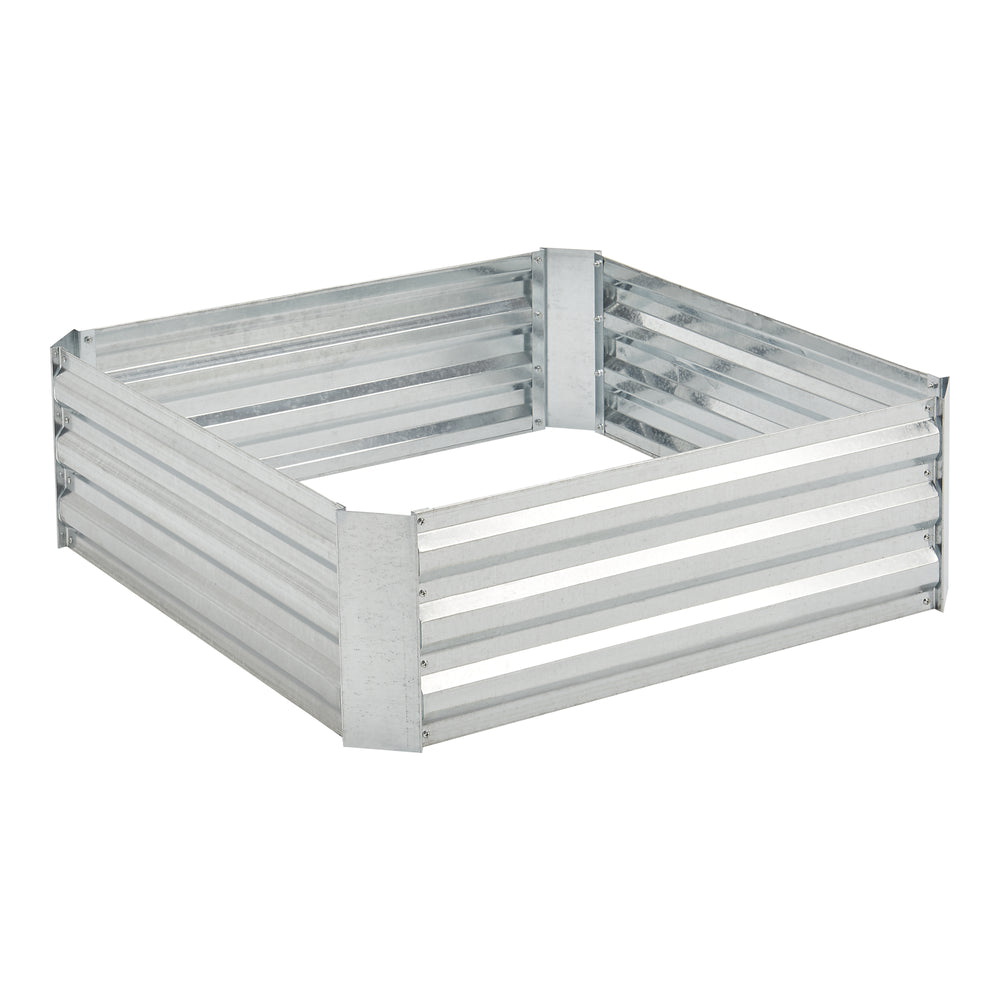 Plate-bande Barneveld 90x90x30cm Acier Argent [en.casa]