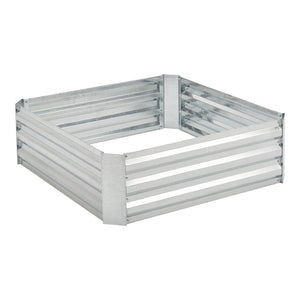 Plate-bande Barneveld 90x90x30cm Acier Argent [en.casa]