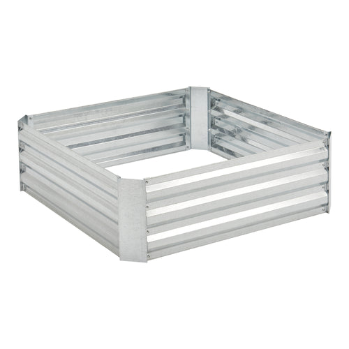 Plate-bande Barneveld 90x90x30cm Acier Argent [en.casa]