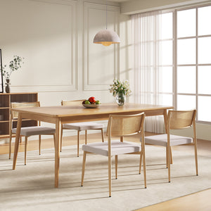 Lot de chaises de salle à manger Jördfjok effet rotin / beige [en.casa]