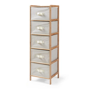 Commode Maldon avec tiroirs en tissu Naturel/Beige [en.casa]