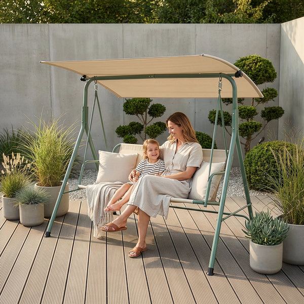 Balancelle Satten pour 3 personnes 173 x 119 x 153 cm [en.casa] 