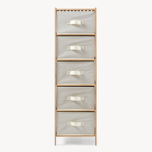 Commode Maldon avec tiroirs en tissu Naturel/Beige [en.casa]