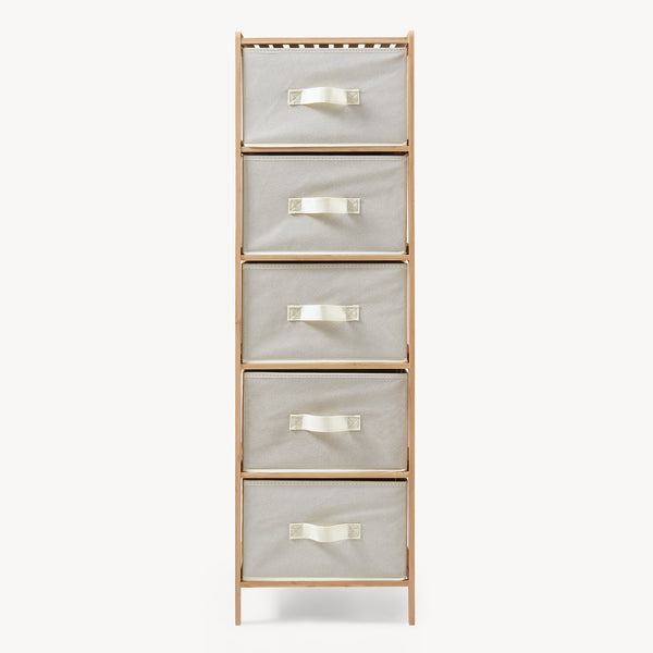 Commode Maldon avec tiroirs en tissu Naturel/Beige [en.casa]