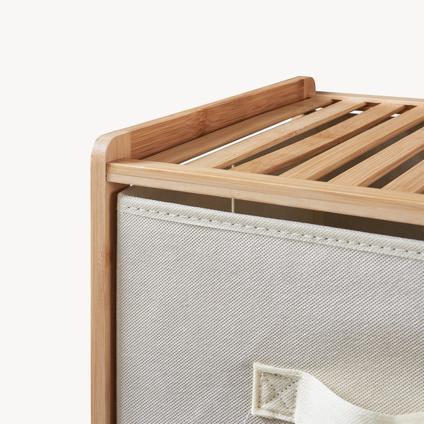 Commode Maldon avec tiroirs en tissu Naturel/Beige [en.casa]