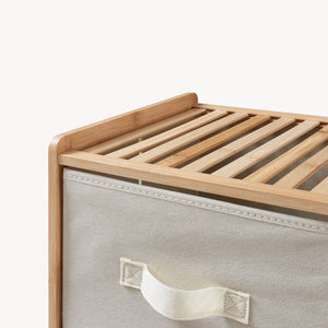 Commode Maldon avec tiroirs en tissu Naturel/Beige [en.casa]