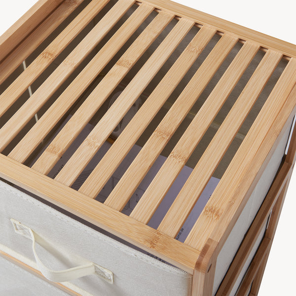 Commode Maldon avec tiroirs en tissu Naturel/Beige [en.casa]