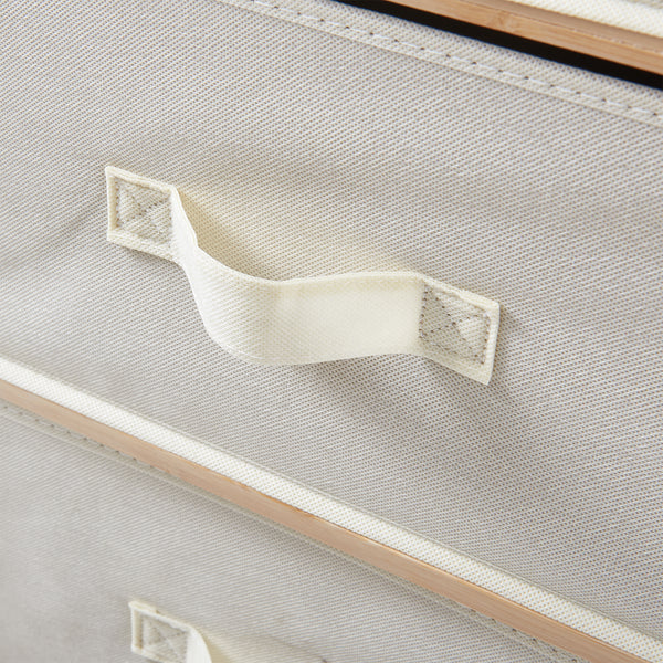 Commode Maldon avec tiroirs en tissu Naturel/Beige [en.casa]